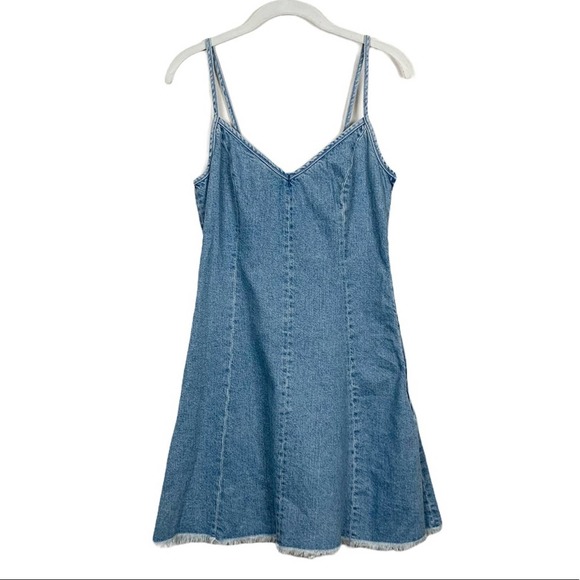 Topshop Lace-up Denim Slip Dress 6 - Picture 5 of 12